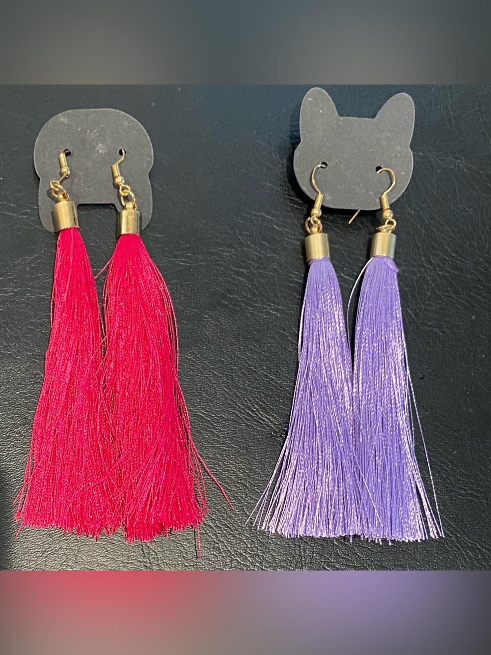 🎉🎉 5/$15 2 pairs Tassel Drop Earrings - Hot Pink and Lavender